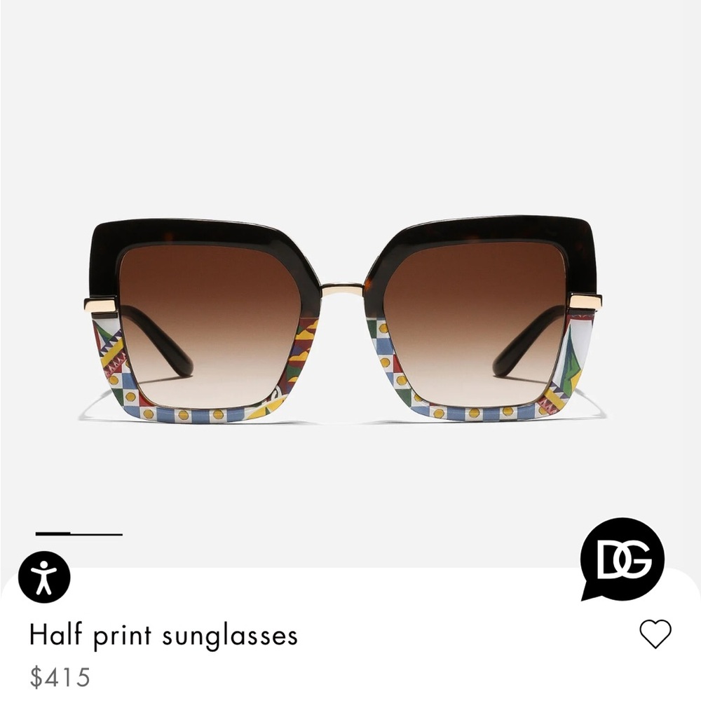 Dolce & Gabbana Black and Brown Patterned Sunglasses